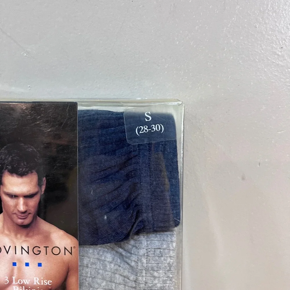 Covington Mens 3 Pack Low Rise Bikini Briefs Small 28-30 100% Combed Cotton New